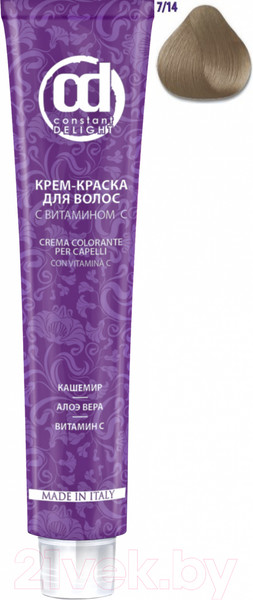 Изображение товара Крем-краска для волос Constant Delight Crema Colorante с витамином С 7/14 (100мл, средне-русый сандре бежевый)