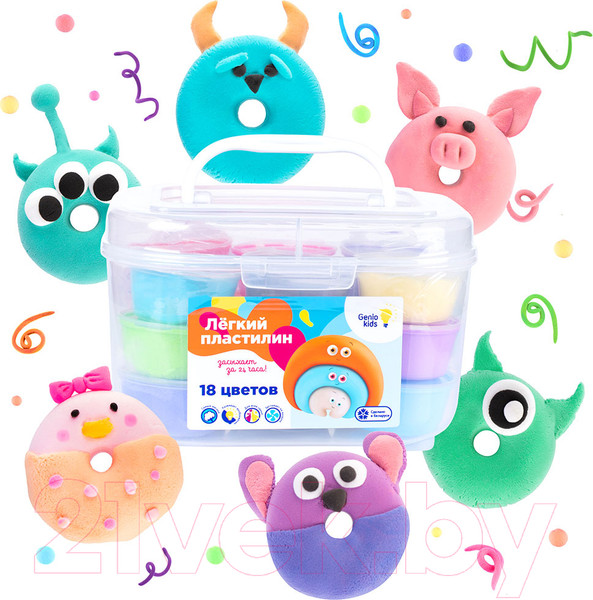 Изображение товара Пластилин легкий Genio Kids Легкий пластилин / TA1724 (18 цветов)