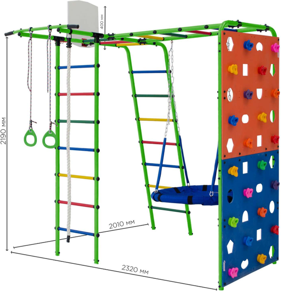 Изображение товара Игровой комплекс Формула здоровья Street 2 (салатовый/радуга)