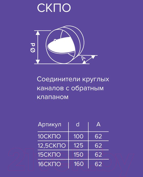 Изображение товара Соединитель воздуховода ERA 16СКПО