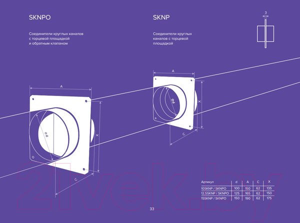 Изображение товара Соединитель воздуховода ERA 12.5SKNPO