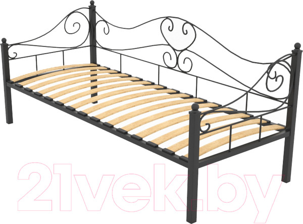 Изображение товара Кровать-тахта Князев Мебель Валенсия ВАЯ.90.190.Ч (черный муар)