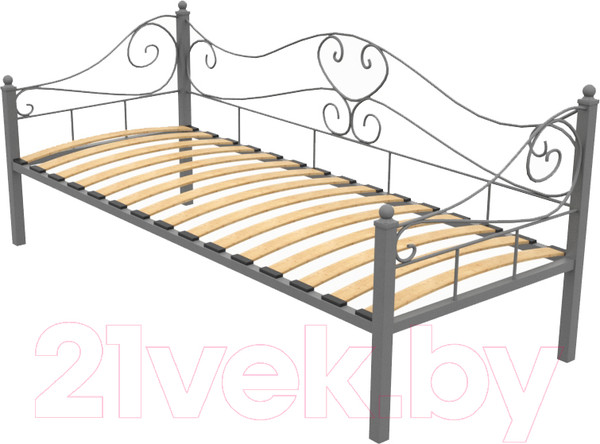 Изображение товара Кровать-тахта Князев Мебель Валенсия ВАЯ.90.190.С (серый муар)