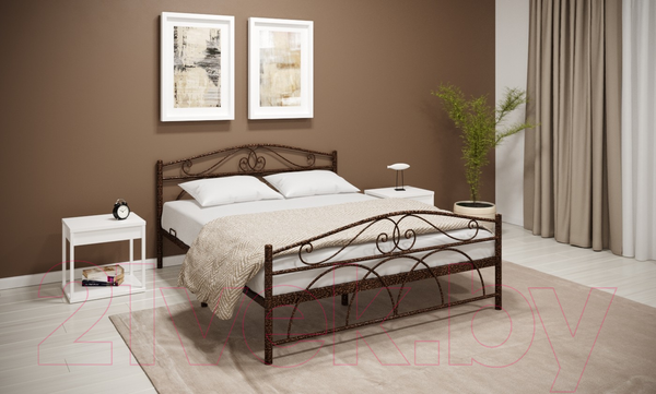 Изображение товара Полуторная кровать Князев Мебель Морена МНА.120.190.М (медный антик)