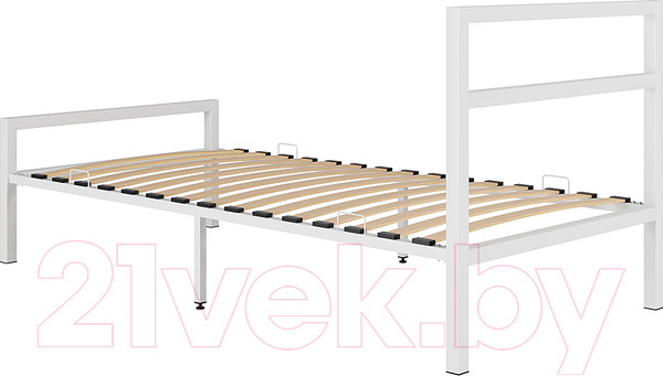 Изображение товара Односпальная кровать Князев Мебель Наргиз НЗ.90.200.Б (белый муар)