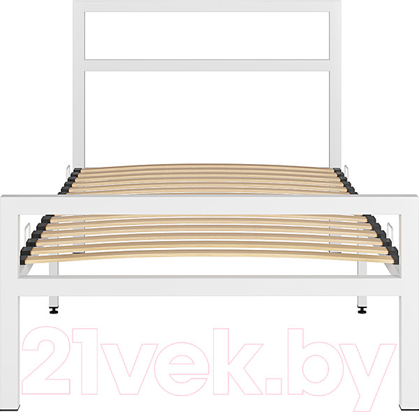 Изображение товара Односпальная кровать Князев Мебель Наргиз НЗ.90.200.Б (белый муар)