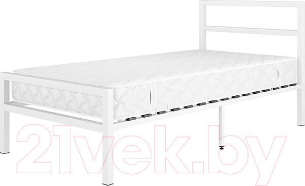 Изображение товара Односпальная кровать Князев Мебель Наргиз НЗ.90.200.Б (белый муар)