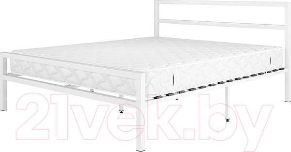 Изображение товара Полуторная кровать Князев Мебель Наргиз НЗ.120.190.Б (белый муар)