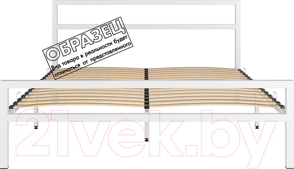 Изображение товара Полуторная кровать Князев Мебель Наргиз НЗ.120.190.Б (белый муар)