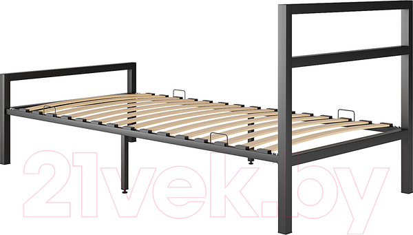 Изображение товара Односпальная кровать Князев Мебель Наргиз НЗ.90.200.Ч (черный муар)