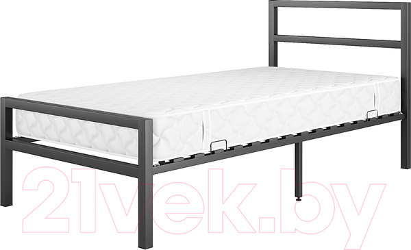 Изображение товара Односпальная кровать Князев Мебель Наргиз НЗ.90.200.Ч (черный муар)