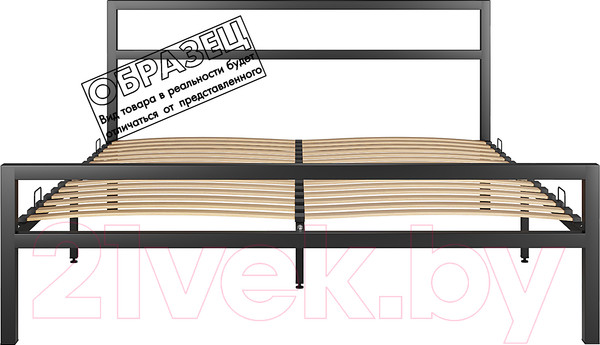 Изображение товара Полуторная кровать Князев Мебель Наргиз НЗ.120.200.Ч (черный муар)