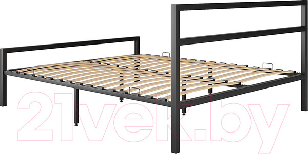 Изображение товара Полуторная кровать Князев Мебель Наргиз НЗ.120.200.Ч (черный муар)