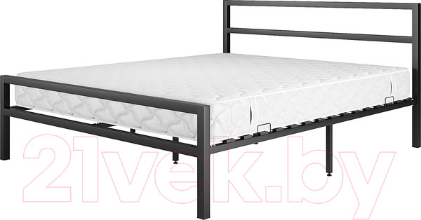 Изображение товара Полуторная кровать Князев Мебель Наргиз НЗ.120.200.Ч (черный муар)