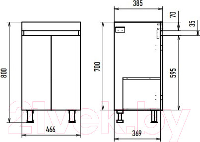 Изображение товара Тумба под умывальник Misty Енисей 50 / Э-Ени01050-011