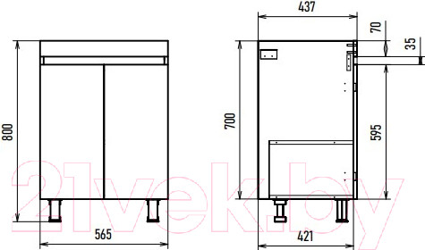 Изображение товара Тумба под умывальник Misty Енисей 60 / Э-Ени01060-012