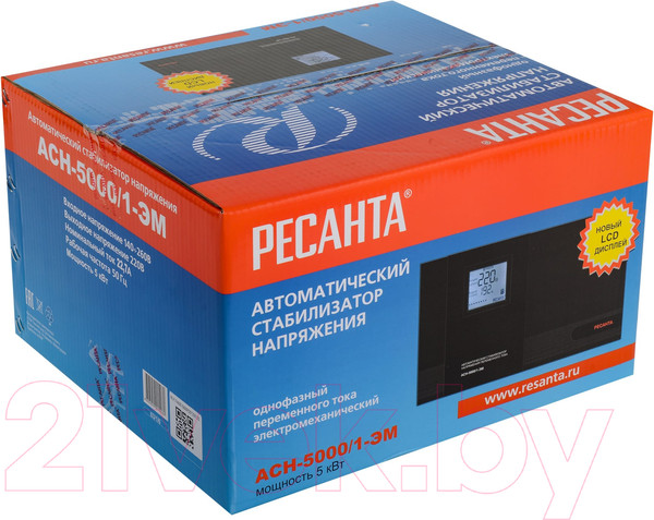 Изображение товара Стабилизатор напряжения Ресанта АСН-5000 /1-ЭМ (63/1/6)