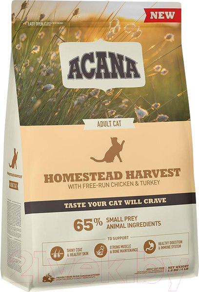 Изображение товара Сухой корм для кошек Acana Homestead Harvest с курицей и индейкой (0.34кг)