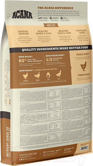 Изображение товара Сухой корм для кошек Acana Homestead Harvest с курицей и индейкой (1.8кг)