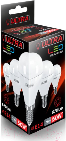 Изображение товара Лампа Ultra LED-G45-7W-E14-3000K