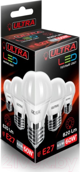 Изображение товара Лампа Ultra LED-G45-8.5W-E27-3000K