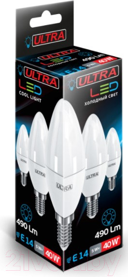 Изображение товара Лампа Ultra LED-С37-5W-E14-4000K