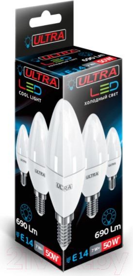 Изображение товара Лампа Ultra LED-С37-7W-E14-4000K