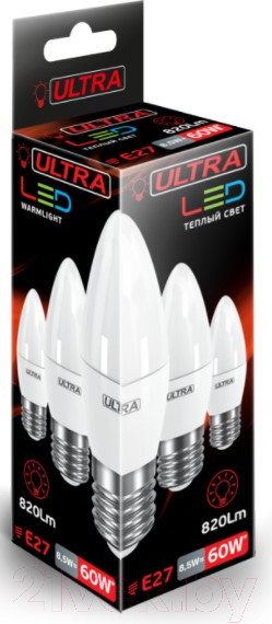 Изображение товара Лампа Ultra LED-С37-8.5W-E27-3000K