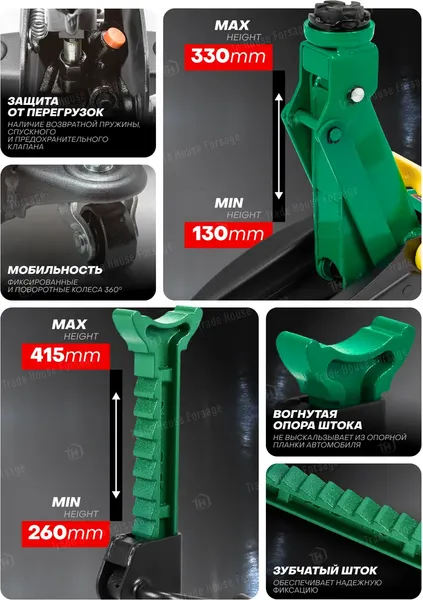 Изображение товара Подкатной домкрат RockForce RF-TH12074 (47839)