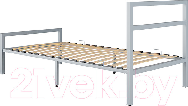 Изображение товара Односпальная кровать Князев Мебель Наргиз НЗ.90.190.С (серый муар)