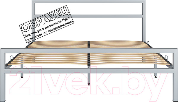 Изображение товара Полуторная кровать Князев Мебель Наргиз НЗ.120.190.С (серый муар)