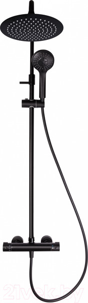 Изображение товара Душевая система со смесителем Rubineta Olo BK + Thermo-15 / 625038