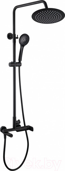 Изображение товара Душевая система со смесителем Rubineta Olo BK + Ultra-10 SW BK / 625123