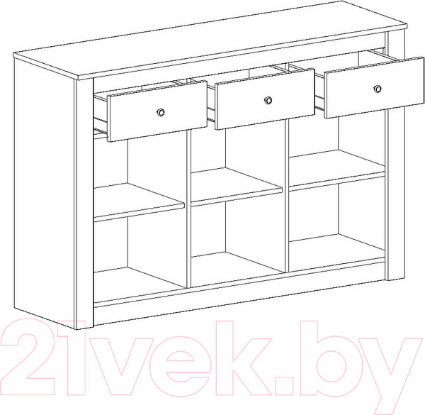 Изображение товара Тумба Мебельград Даллас с 3 ящ и 3 дв (дуб винтерберг/таксония)