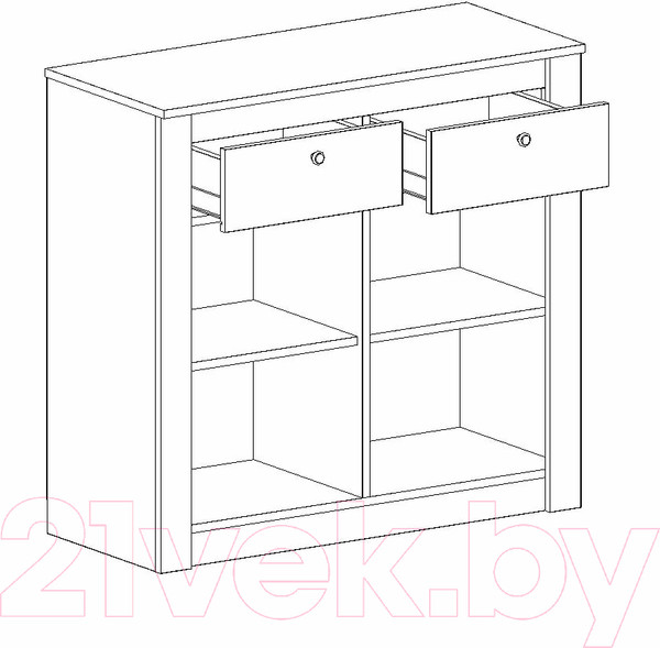 Изображение товара Тумба Мебельград Даллас с 2 ящ и 2 дв (дуб винтерберг/таксония)