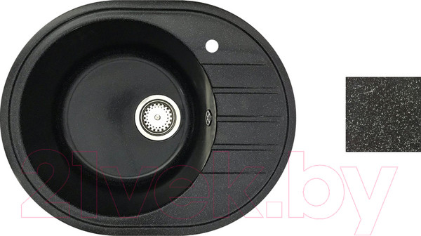 Изображение товара Мойка кухонная со смесителем БелЭворс New Lux L + смеситель W4998-3-22 (черный)