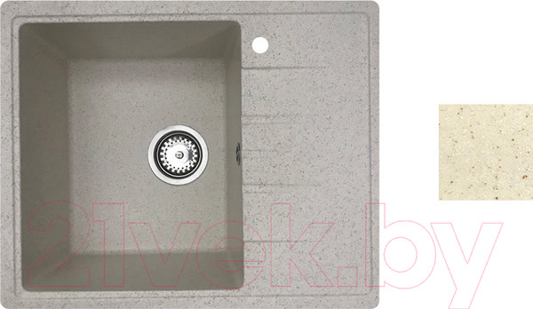 Изображение товара Мойка кухонная со смесителем БелЭворс Mila L + смеситель W4998-4 (бежевый)