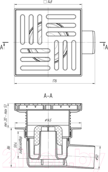 Изображение товара Трап для душа Ани Пласт ТА5610