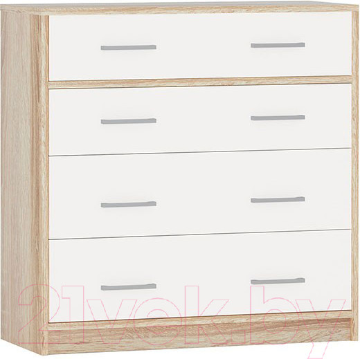 Изображение товара Комод Империал Стелс 4ящ (дуб сонома/белый)