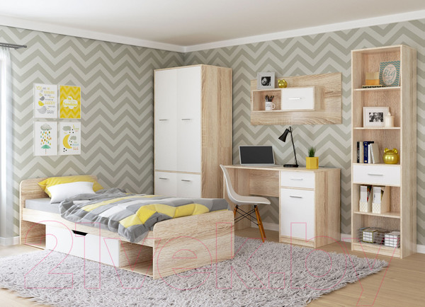 Изображение товара Комод Империал Стелс 4ящ (дуб сонома/белый)