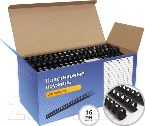 Изображение товара Пружины для переплета Гелеос BCA4-16B 16мм (черный)