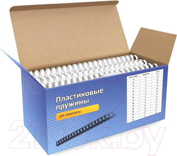 Изображение товара Пружины для переплета Гелеос BCA4-16W 16мм (белый)