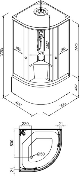 Изображение товара Душевая кабина Triton Лайт Б 90x90