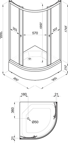 Изображение товара Душевой уголок Triton Лайт B 90x90