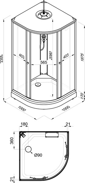 Изображение товара Душевая кабина Triton Лайт A 100x100