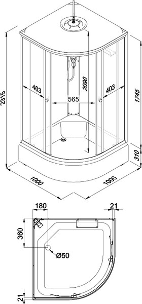 Изображение товара Душевая кабина Triton Лайт B 100x100