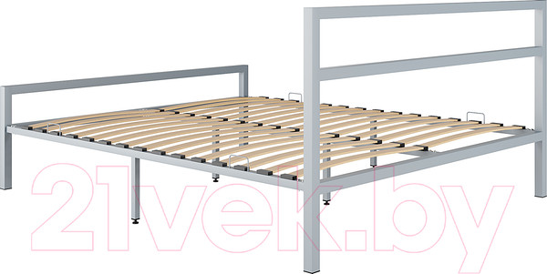 Изображение товара Двуспальная кровать Князев Мебель Наргиз НЗ.180.200.С (серый муар)