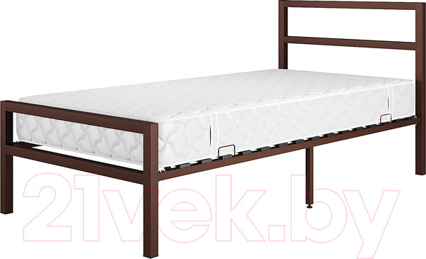 Изображение товара Односпальная кровать Князев Мебель Наргиз НЗ.90.200.К (коричневый муар)