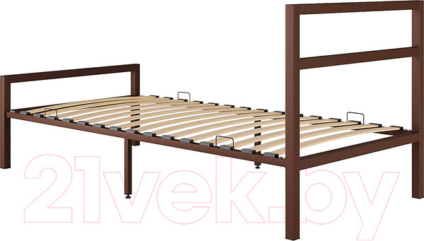 Изображение товара Односпальная кровать Князев Мебель Наргиз НЗ.90.200.К (коричневый муар)