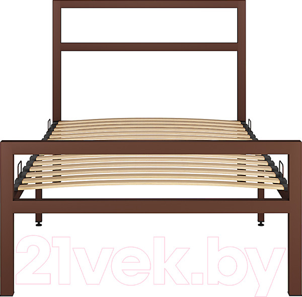 Изображение товара Односпальная кровать Князев Мебель Наргиз НЗ.90.200.К (коричневый муар)